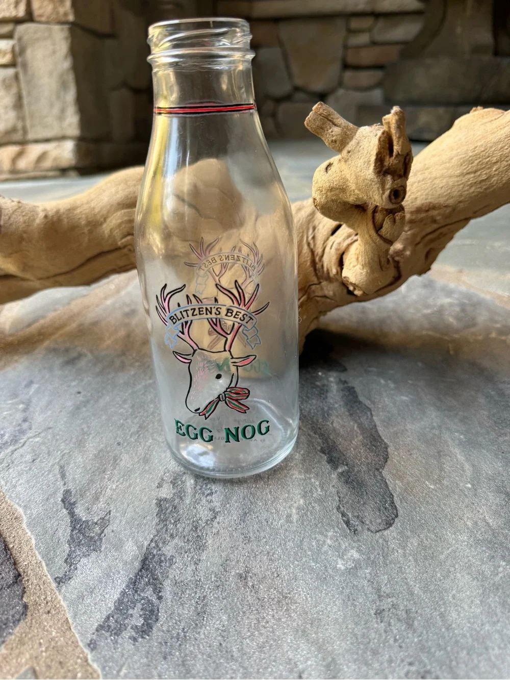 New🌟Anthropologie-George & Viv Milk Bottle-Deer Cup Glass Drinkware